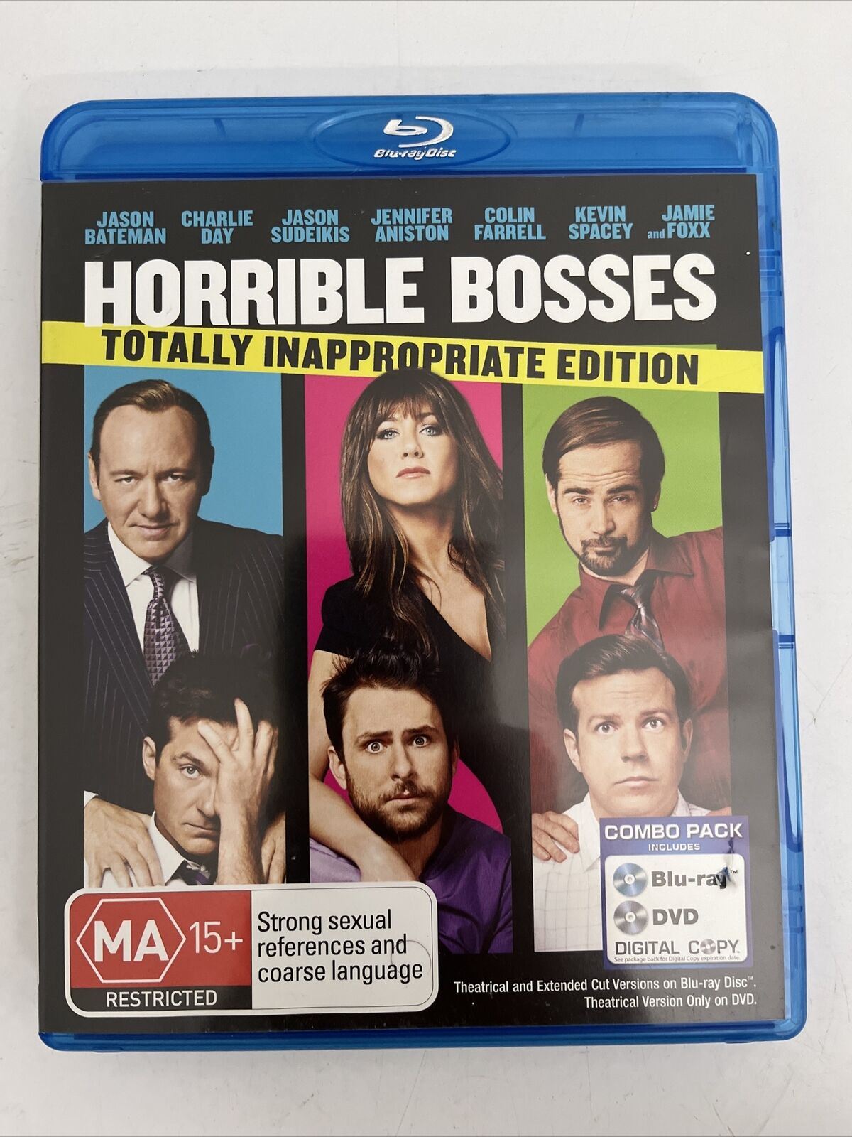 Horrible Bosses (Blu-ray + DVD, 2011) Kevin Spacey, Colin Farrell. Region B + 4