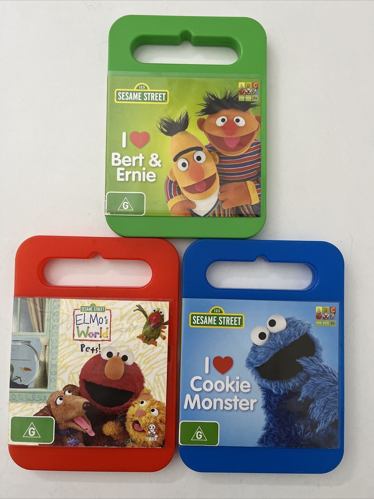 3x Sesame Street (DVD) I Love Bert & Ernie, Pets, I love Cookie Monster Region 4