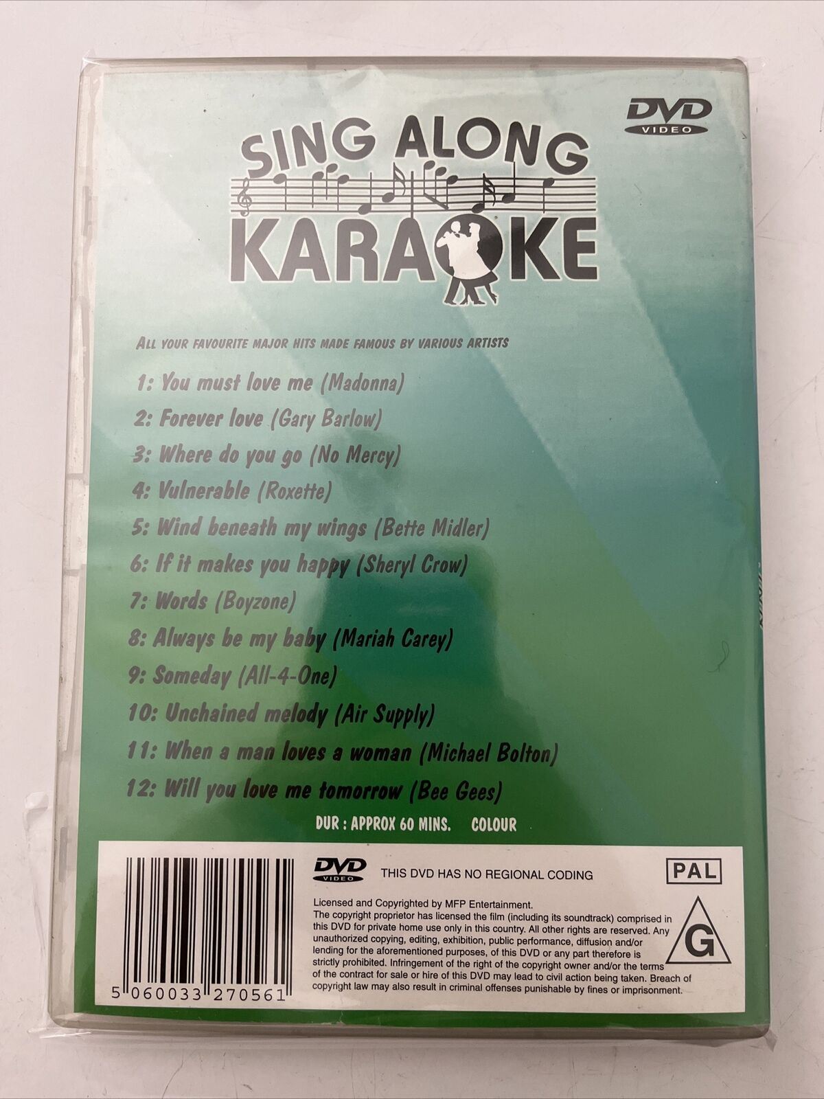 Sing Along Karaoke - Pop Songs That Last Forever (DVD) All Regions NEW