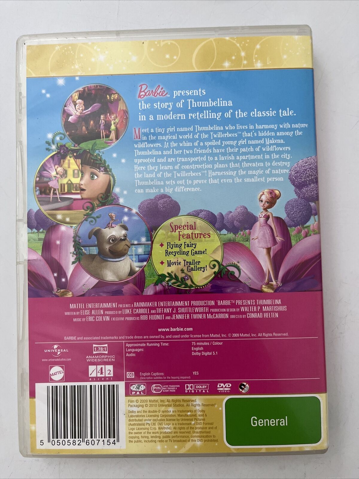 Barbie Thumbelina (DVD, 2008) Region 4