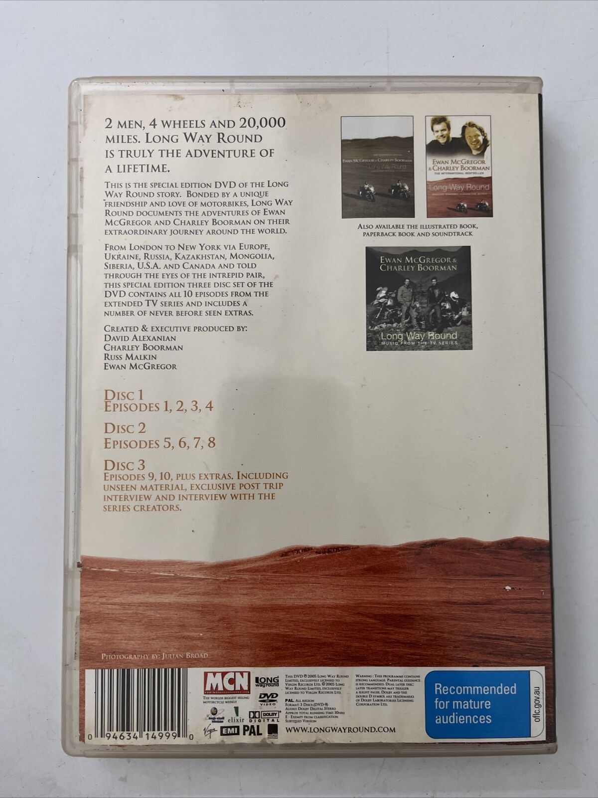 Long Way Round - Complete TV Series (DVD, 2004) Ewan McGregor. Region 4