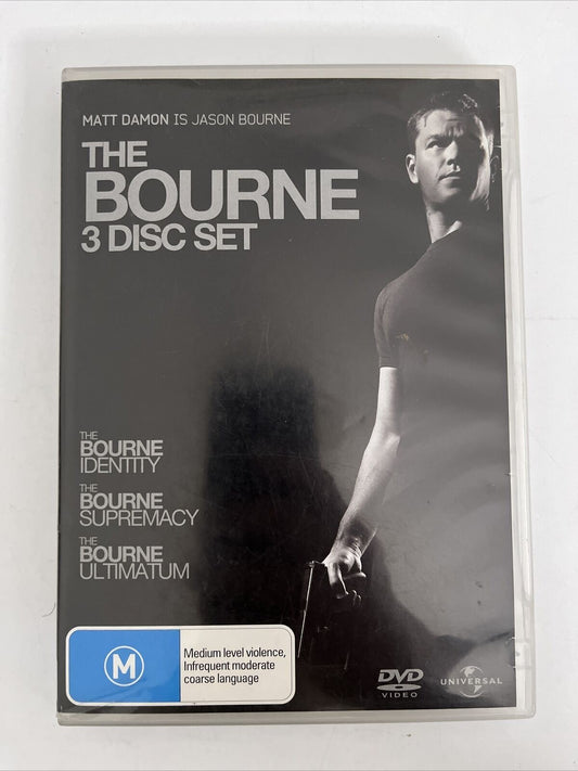 The Bourne Identity / Supremacy / Ultimatum (DVD, 3-Disc Set) Matt Damon Region4