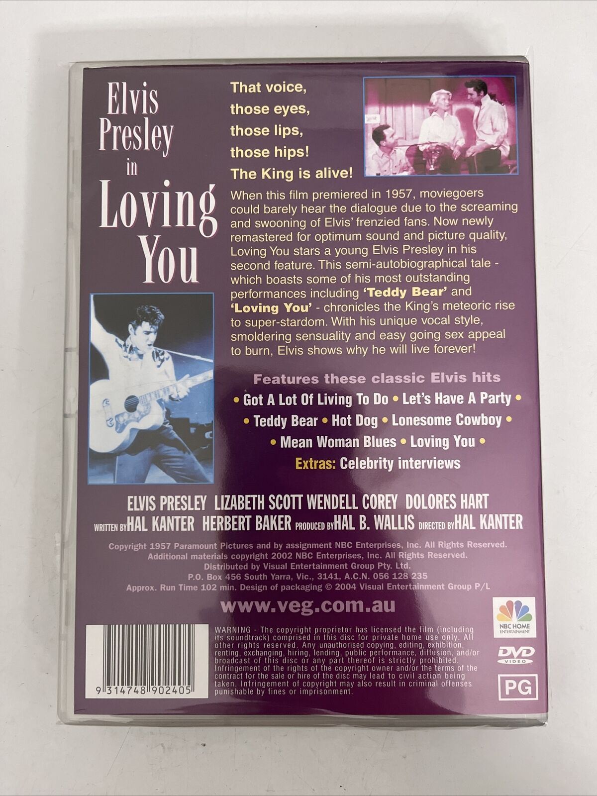 Loving You (DVD, 1957) Elvis Presley, Wendell Corey, Lizabeth Scott NEW