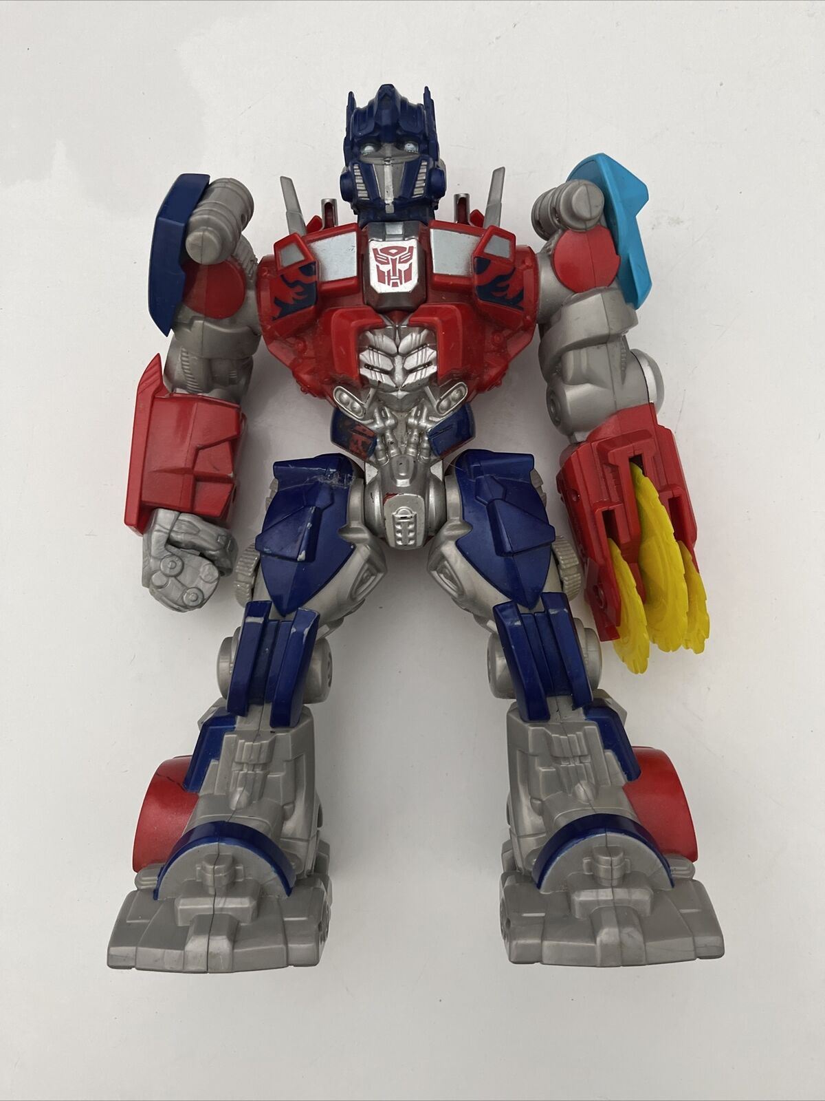 Optimus Prime Light Up Action Figure w/Saw Blade Talks Transformer Hasbro 10" 26