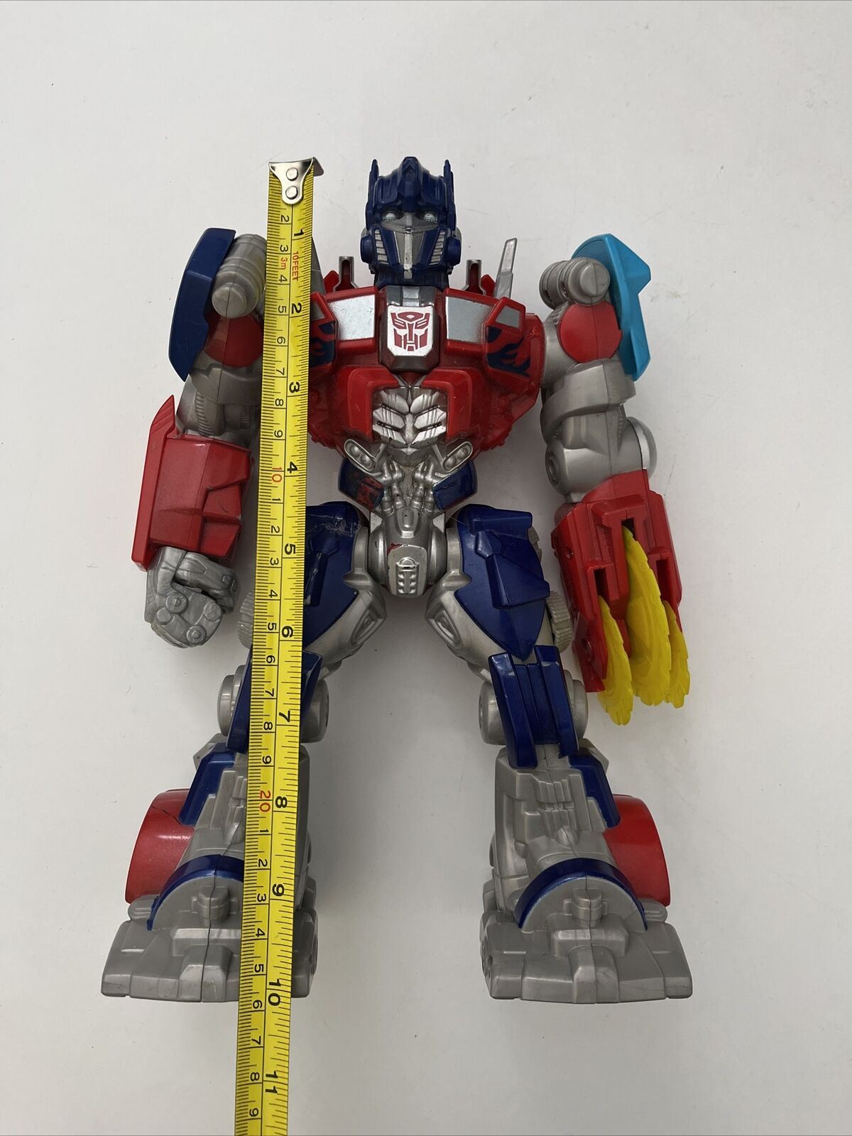 Optimus Prime Light Up Action Figure w/Saw Blade Talks Transformer Hasbro 10" 26