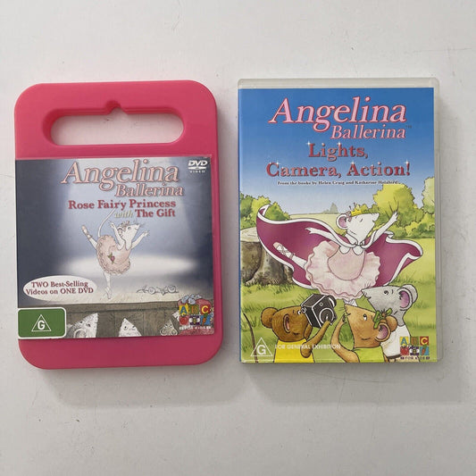 Angelina Ballerina - Rose Fairy Princess / The Gift / Lights Camera (DVD, 2002)
