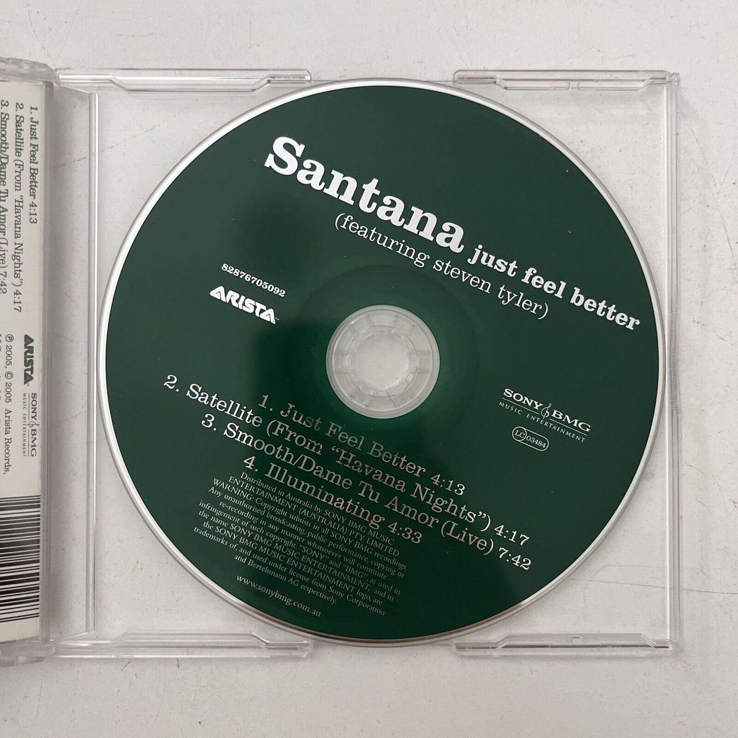 Santana featuring Steven Tyler – Just Feel Better (CD, 2005)