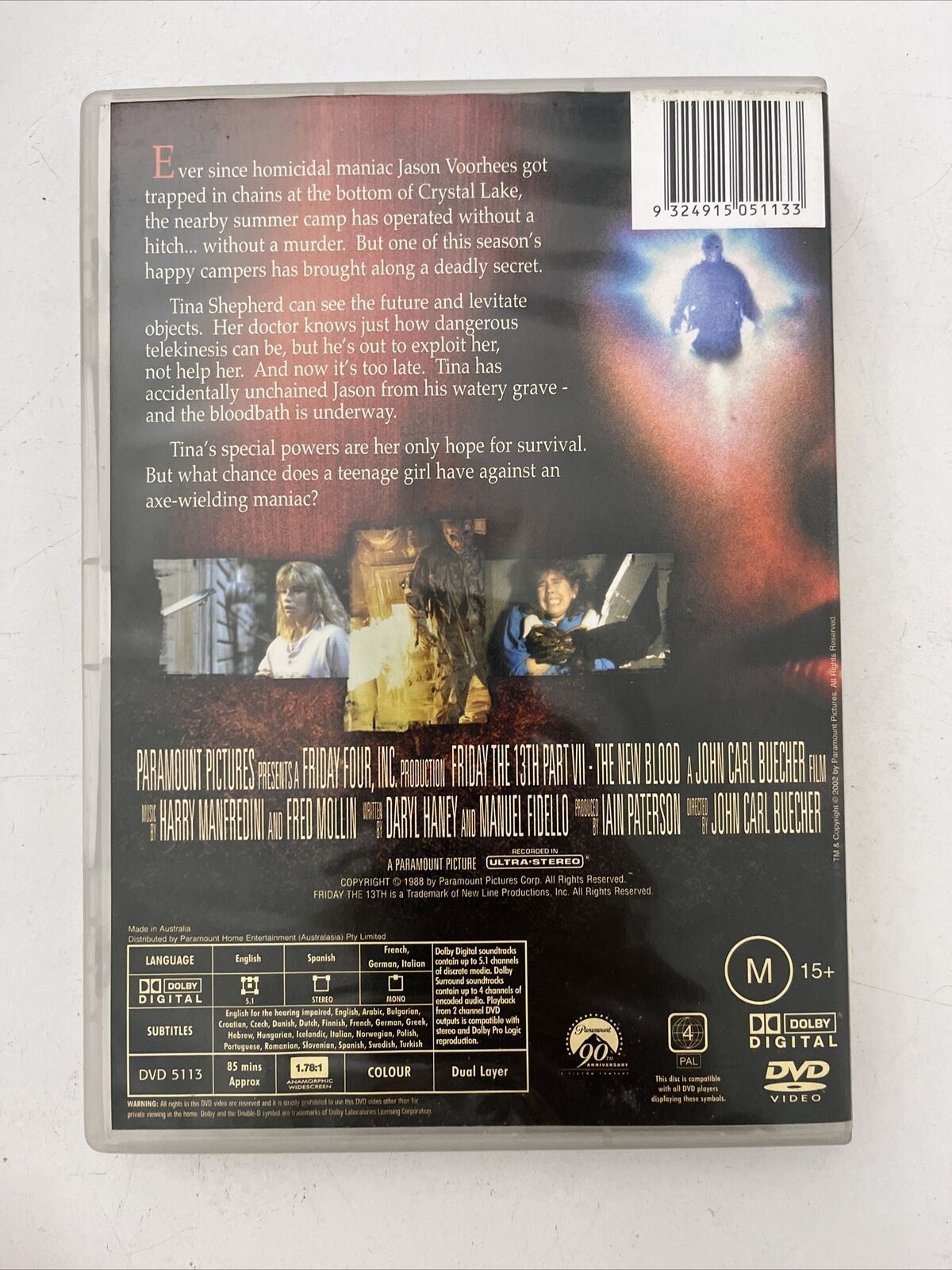 Friday The 13th - The New Blood Part VII (DVD, 1988) Horror Film Region 4