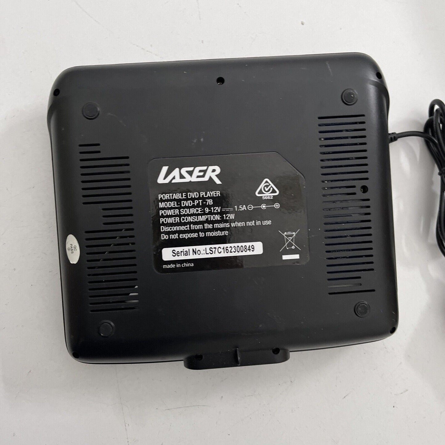Laser 7" Portable DVD Player DVD-PT -7B with USB SD Plays DVD All Regions