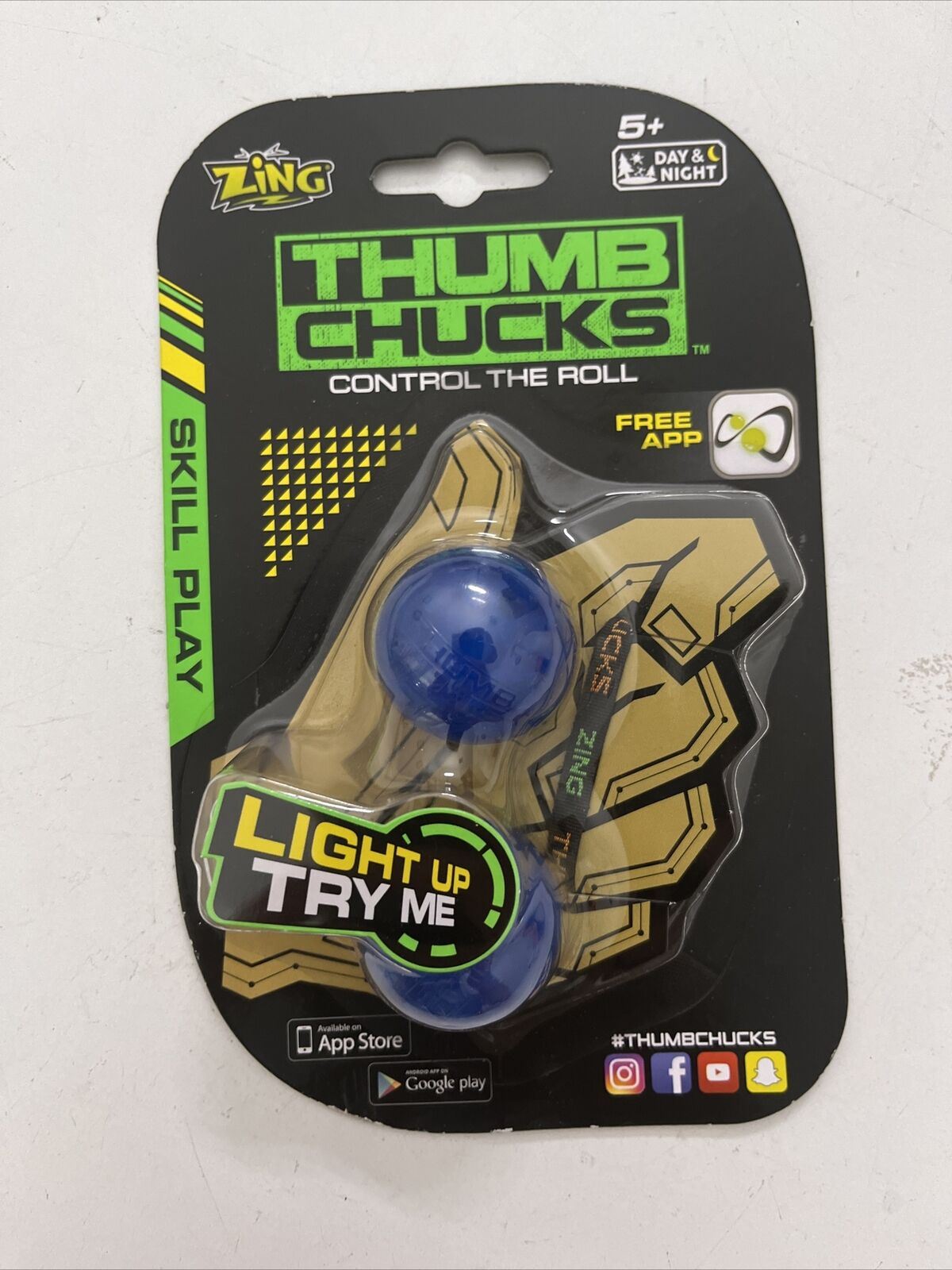 NEW Thumb Chucks Control The Roll Ages 4 Skill Play Lights Up