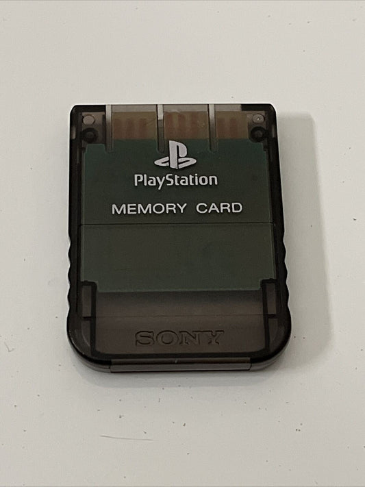 Genuine Sony Playstation PS1 1MB Memory Card SCPH-1020 Charcoal  Transparent