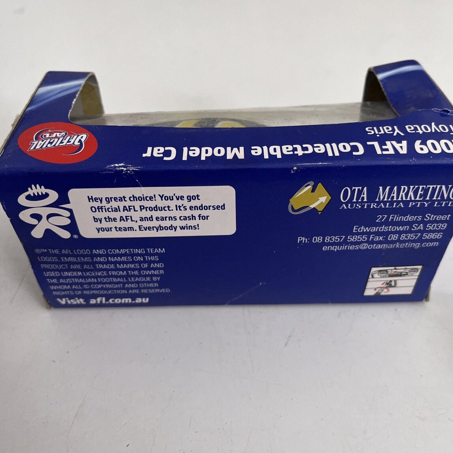 Genuine Official AFL 2009 Adelaide Crows Toyota Yaris  Collectable Model Car