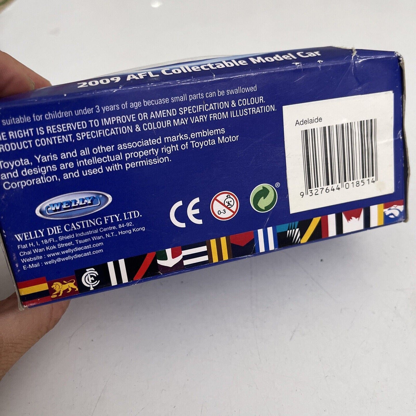 Genuine Official AFL 2009 Adelaide Crows Toyota Yaris  Collectable Model Car