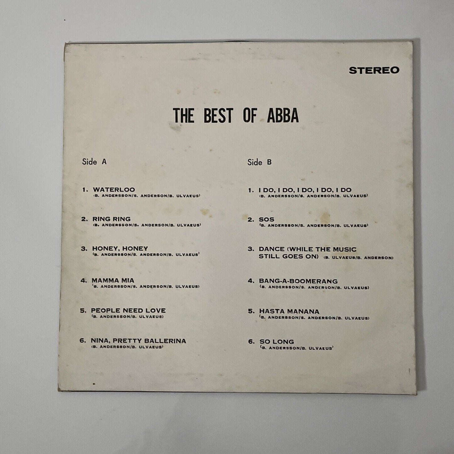 ABBA - The Best of ABBA 1975 Vinyl Record LP