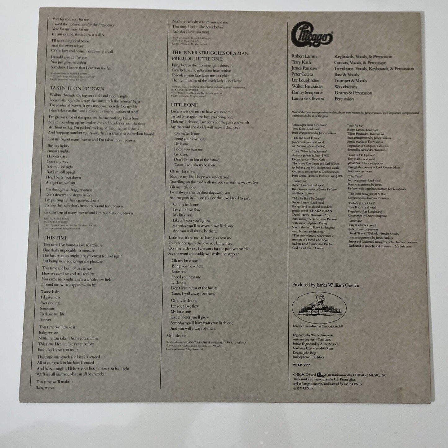 Chicago – Chicago XI 1970 Vinyl Record LP