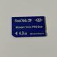 SanDisk 4GB Memory Stick Pro Duo Blue for Sony PSP CyberShot