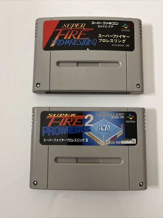 Super Fire Pro Wrestling 1 & 2 - Nintendo Super Famicom SNES NTSC-J JAPAN Game