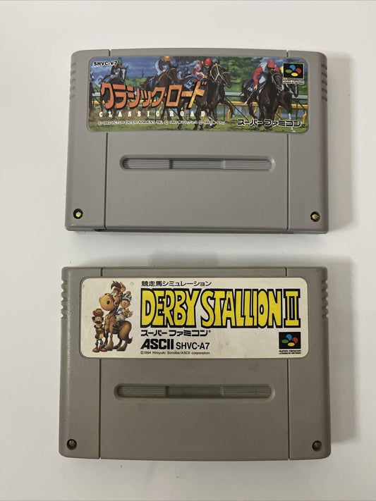 Classic Road + Derby Stallion II - Nintendo Super Famicom SNES NTSC-J JAPAN Game