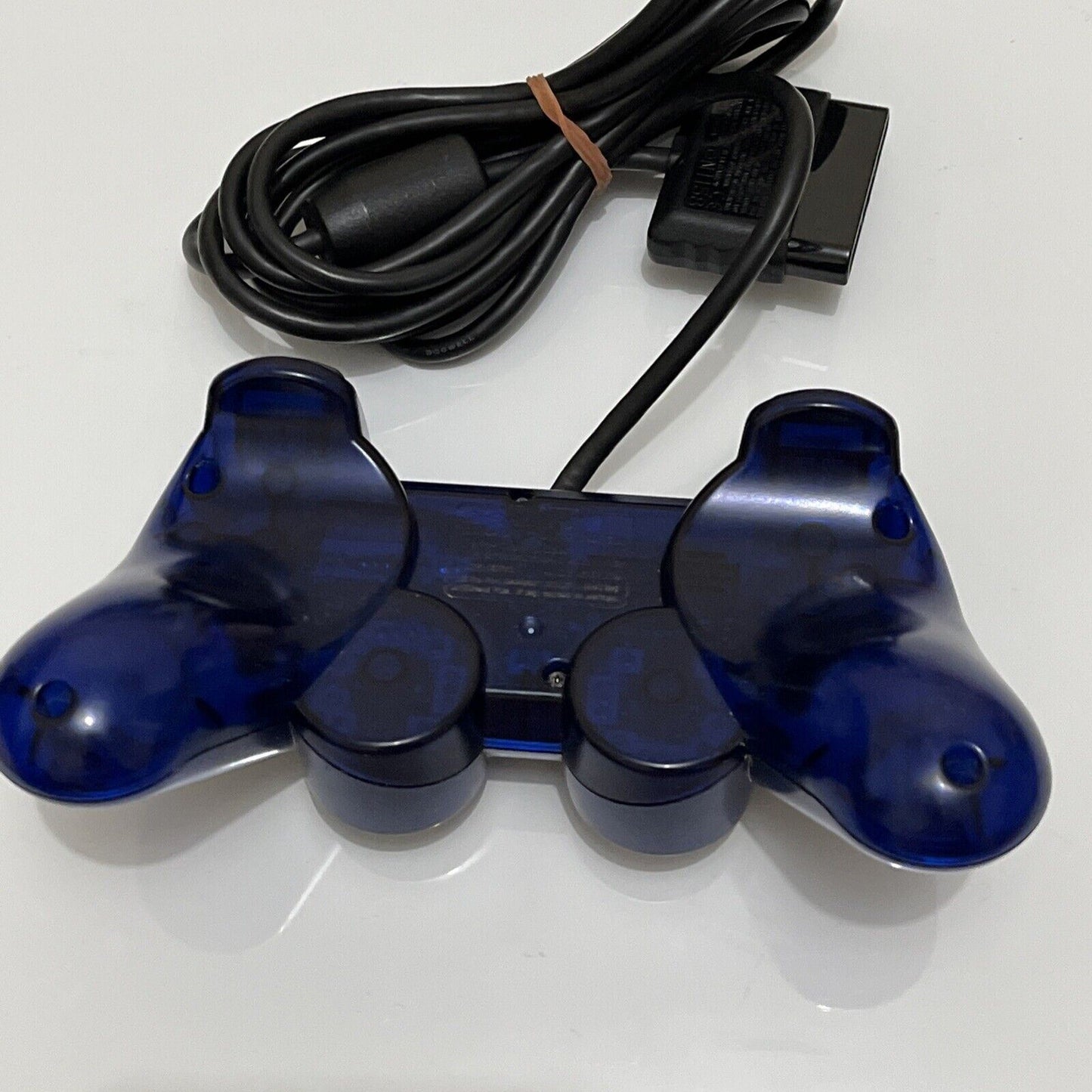 Sony Playstation 2 Dual Shock 2 Controller SCPH-10010 PS2 Transparent Dark Blue