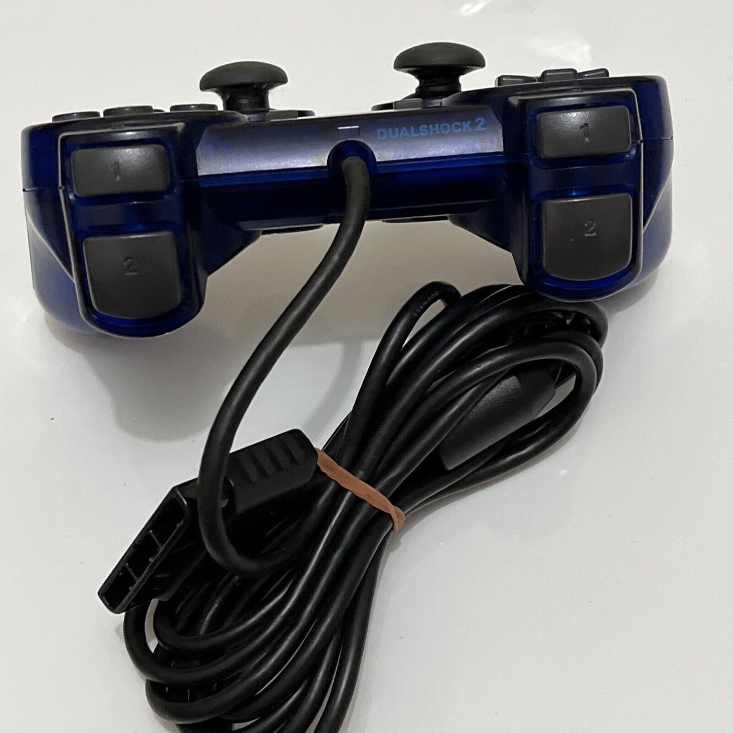 Sony Playstation 2 Dual Shock 2 Controller SCPH-10010 PS2 Transparent Dark Blue