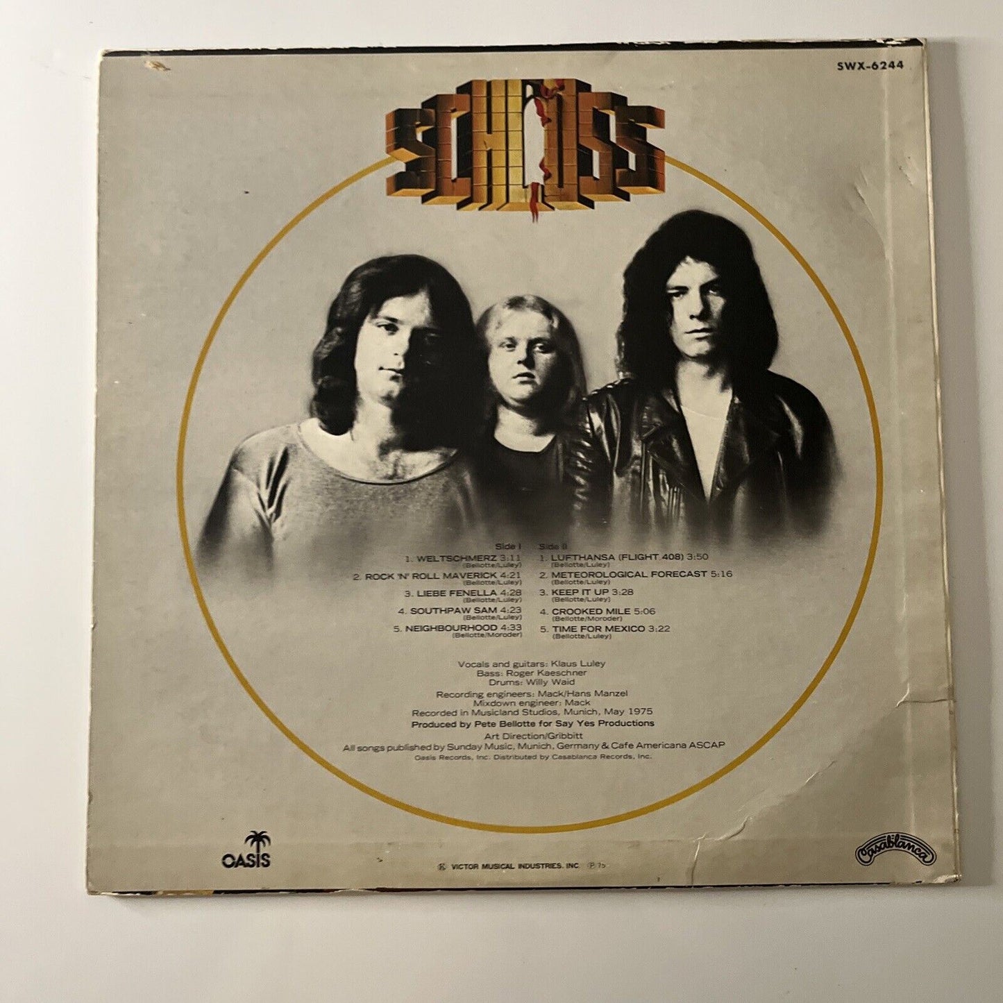 Schloss – Schloss LP 1975 Album Vinyl Record  SWX-6244