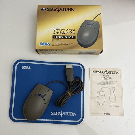 Genuine Official SEGA Saturn Shuttle Mouse HSS-0102 with Mouse Pad