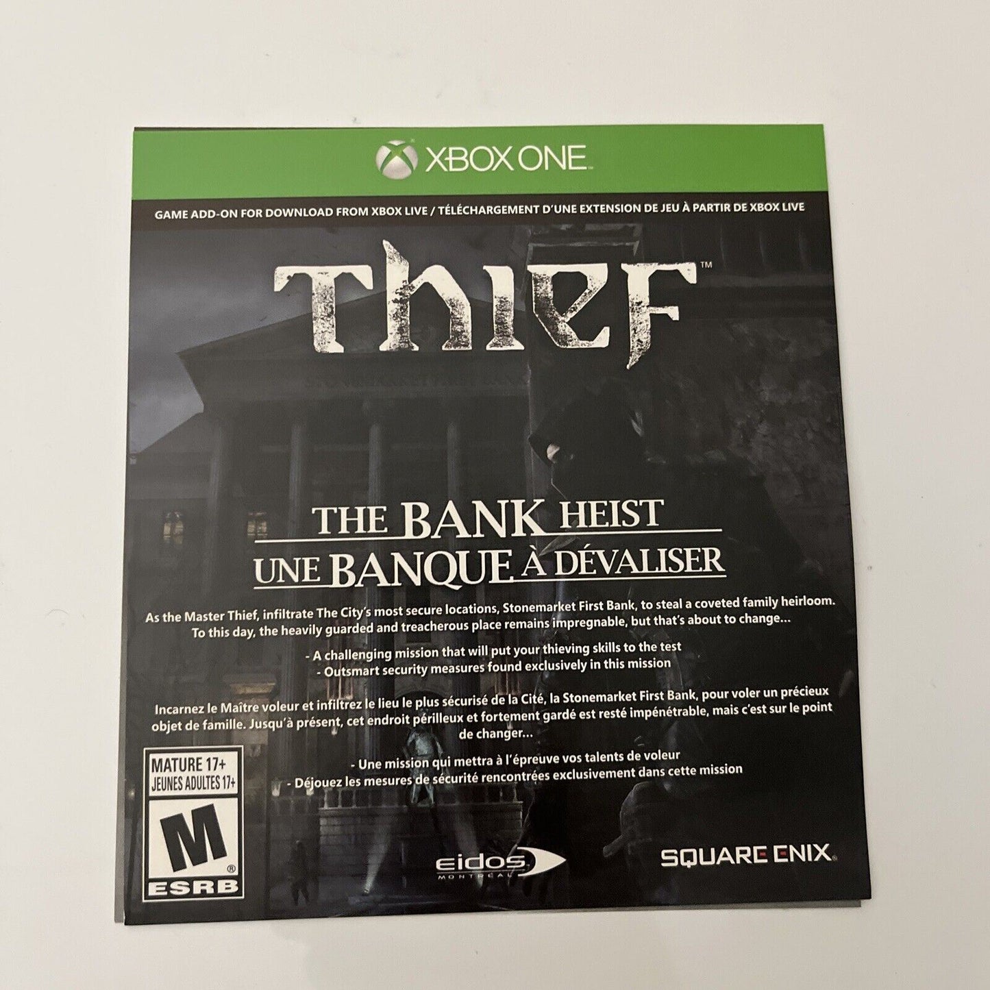 Thief - Microsoft Xbox One Game Complete