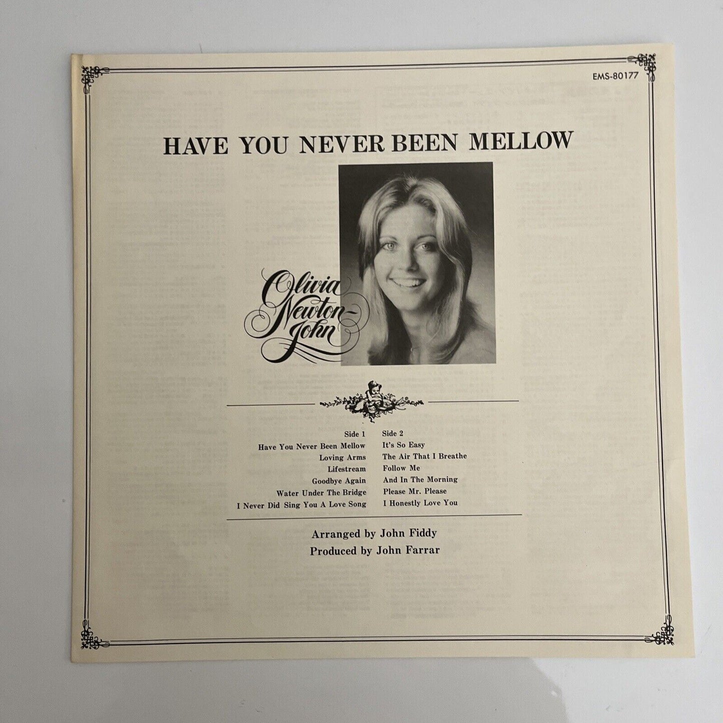 Olivia Newton-John – Have You Never Been Mellow LP 1975 Vinyl Record EMS-80177