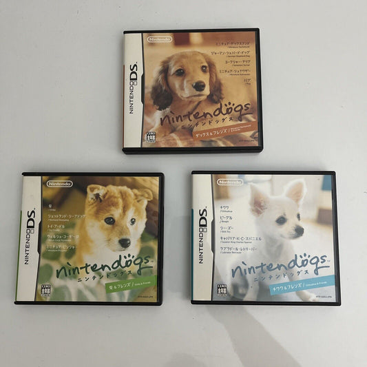 3x Nintendogs Daschsund Shiba Chihuahuas - Nintendo DS JAPAN Game