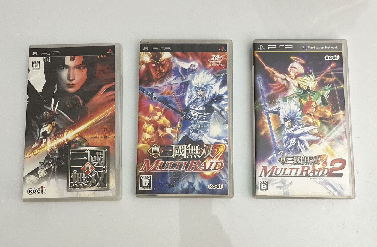 3x Sangoku Musou + Raid 1 & 2 - Sony PlayStation PSP JAPAN Game