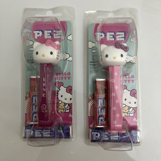 2x Hello Kitty PEZ Dispenser JAPAN Edition Pink + Dark Pink NEW