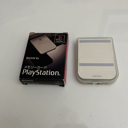 Genuine Official Sony Memory Card SCPH-1020 Grey Complete PlayStation 1 PS1 1MB