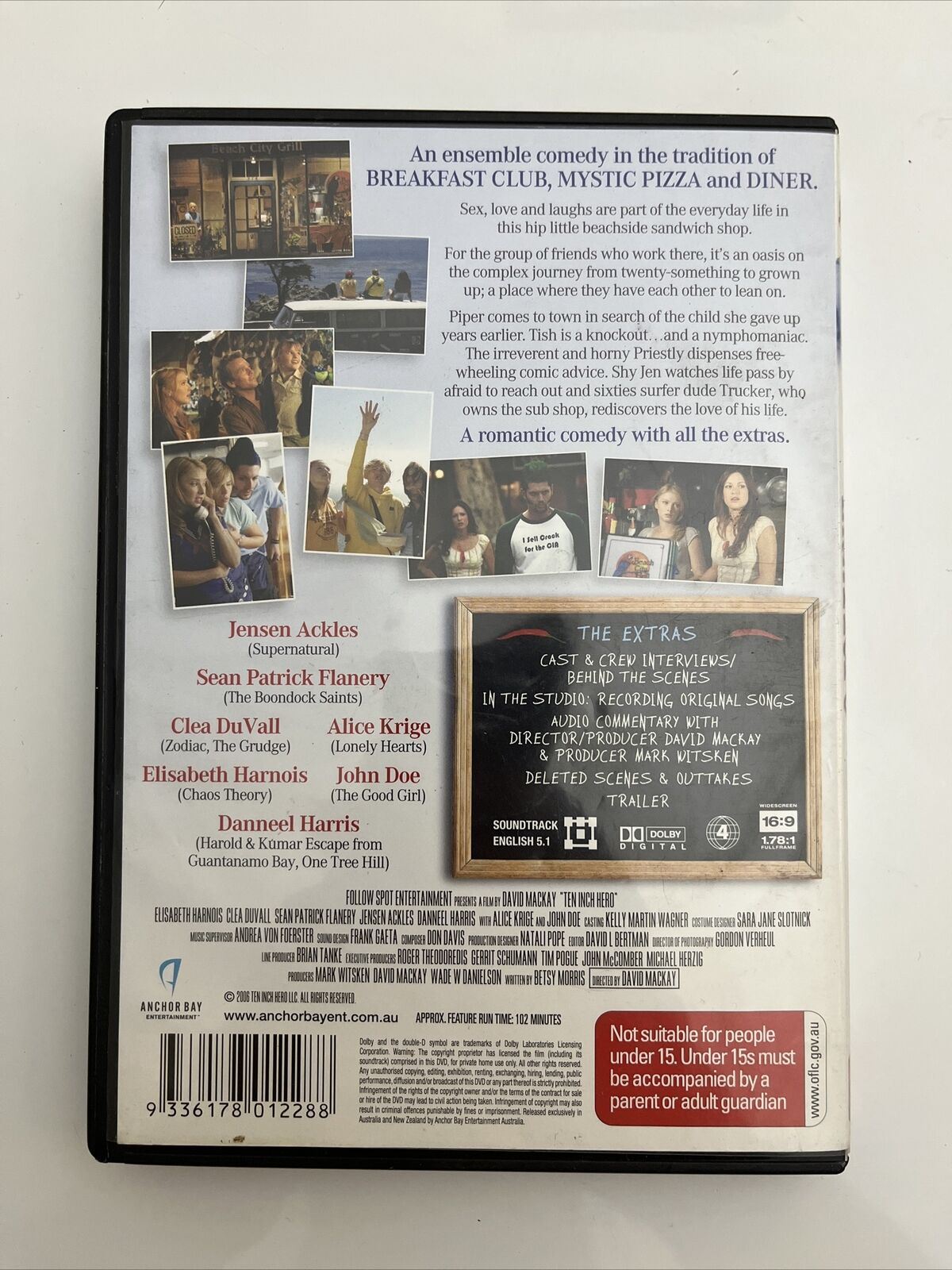 Ten Inch Hero (DVD, 2006) Jensen Ackles, Sean Patrick Flanery Region 4