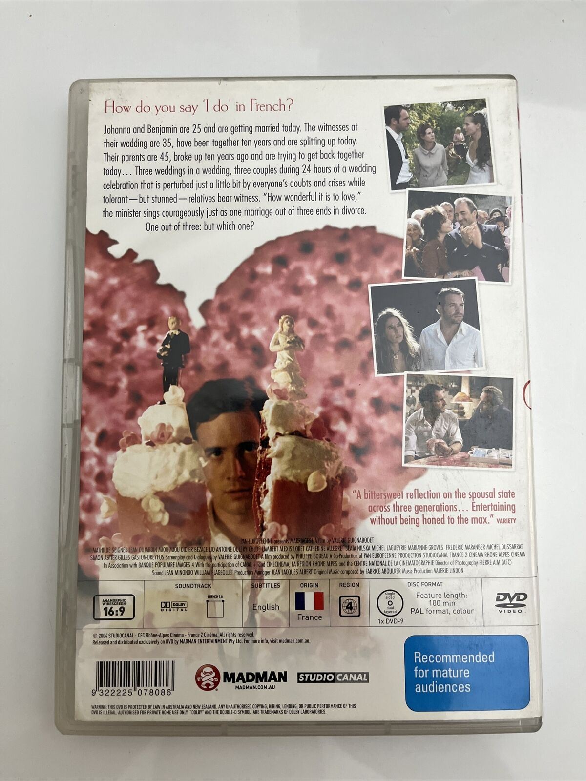 Marriages! (DVD, 2004) Jean Dujardin, Didier Bezace French Film Region 4 NEW