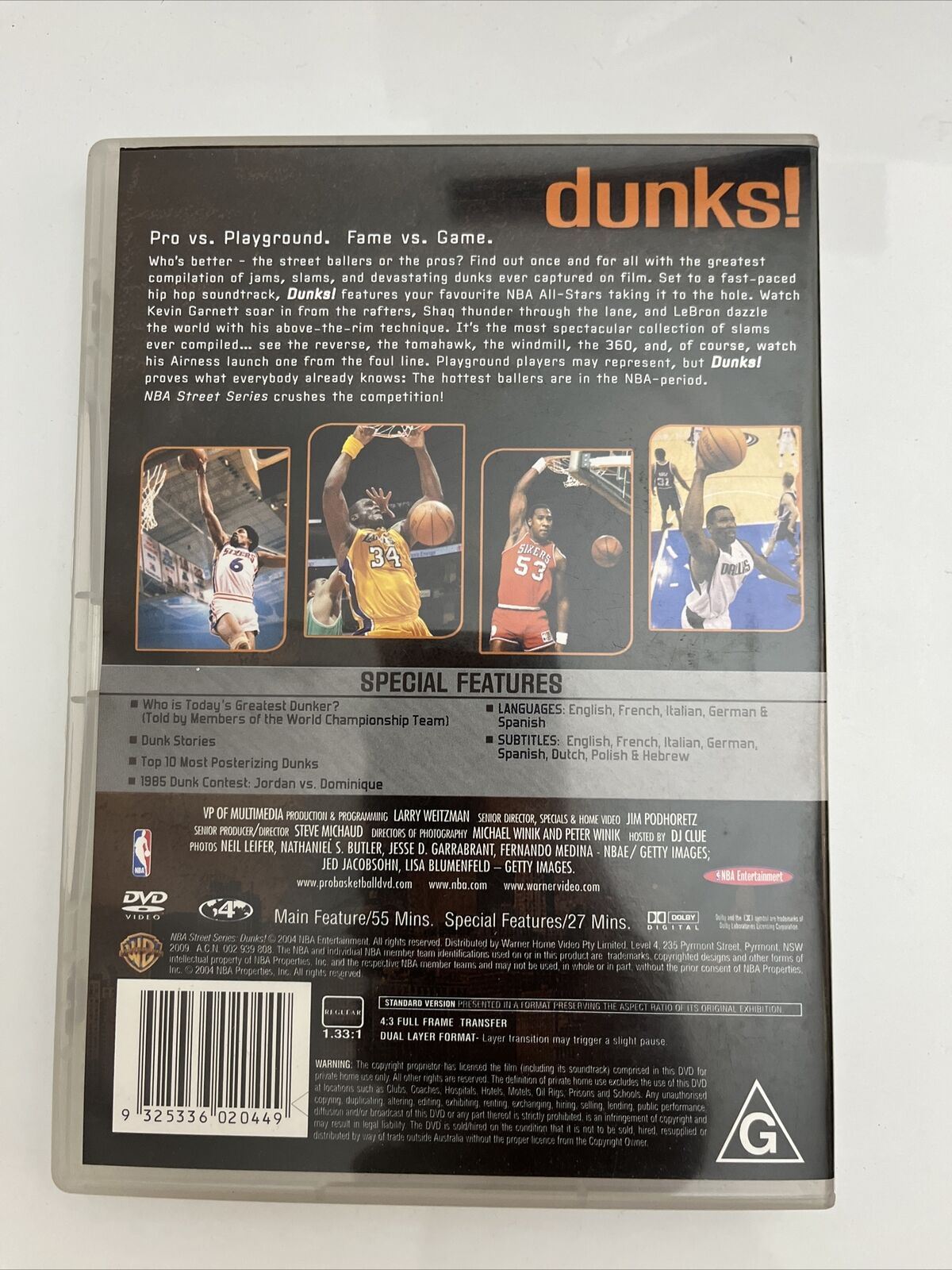 NBA Dunks : Vol 1 (DVD) Kevin Garnett, Shaquille O'Neal, LeBron James Region 4