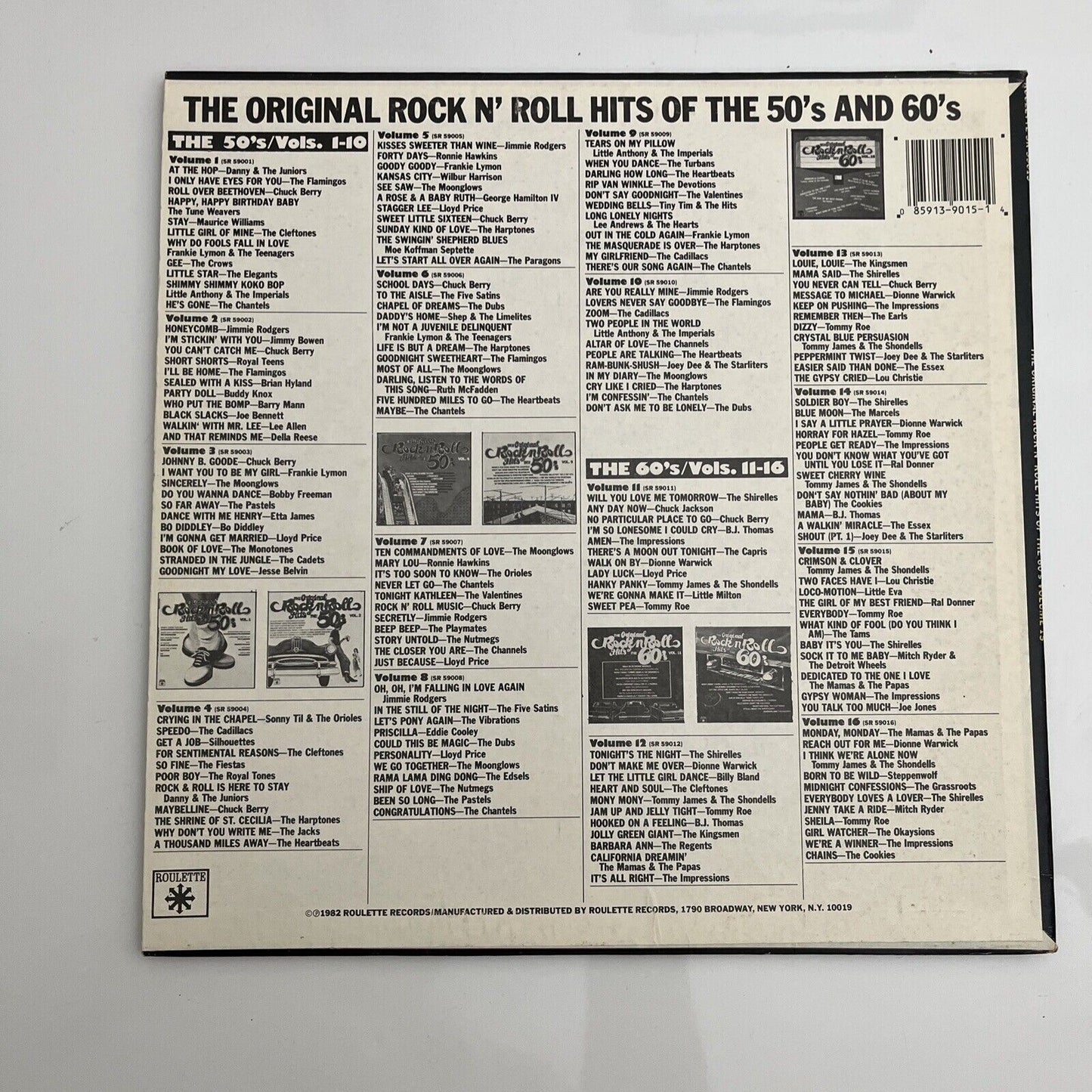 The Original Rock N' Roll Hits Of The 60's Vol. 15 Vinyl Record 1982 LP SR-59015