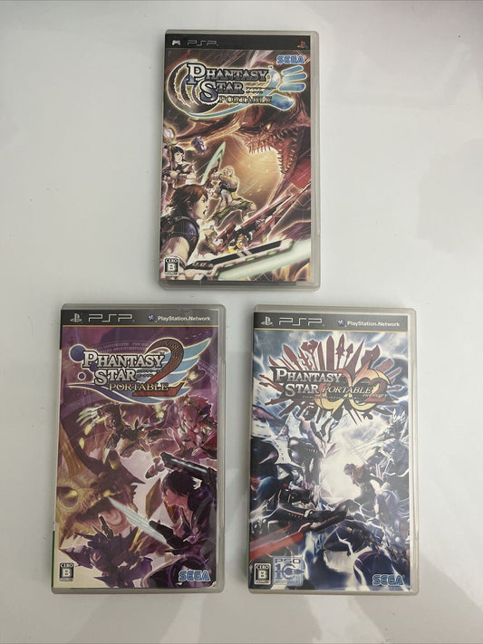 Phantasy Star Portable 1, 2, Infinity - Sony PlayStation PSP JAPAN Game Complete