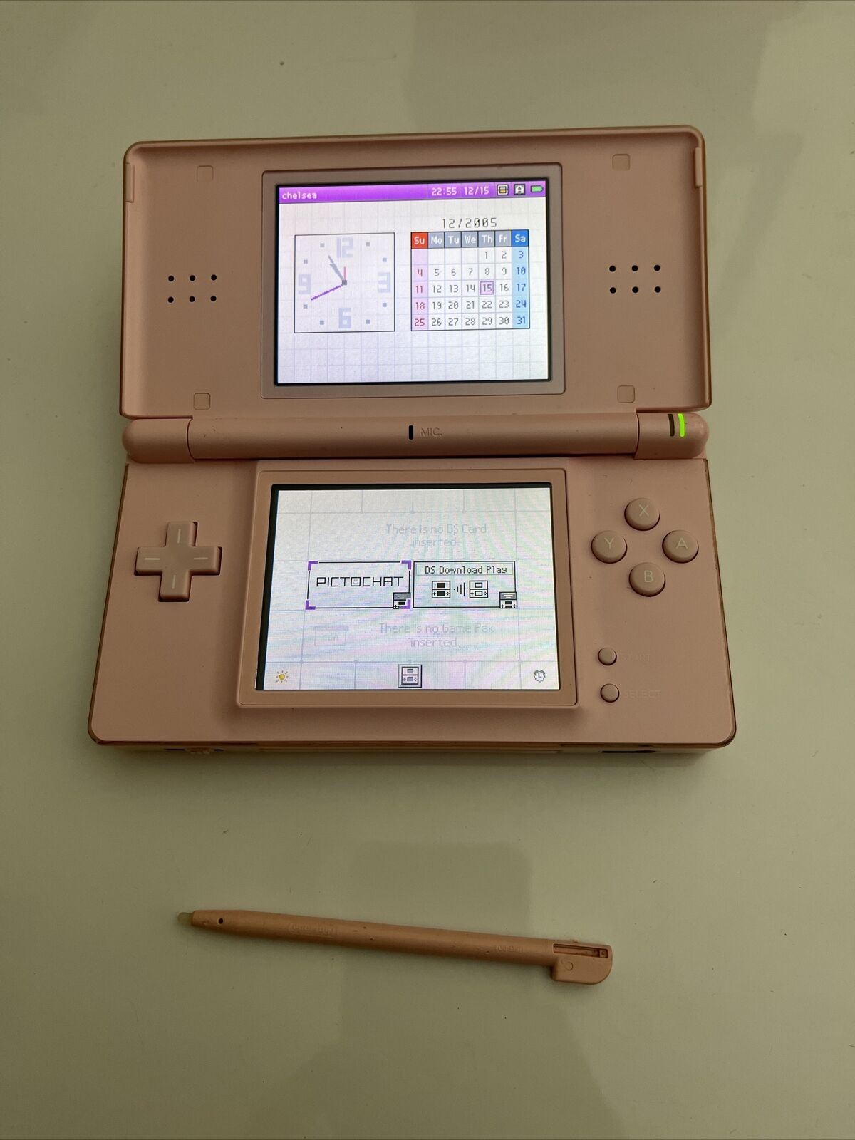 Nintendo DS Lite Coral Pink Console with Stylus, Case & Charger