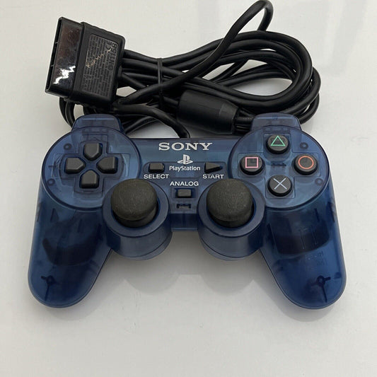 Genuine Official Sony Playstation 2 Dual Shock 2 Transparent Blue