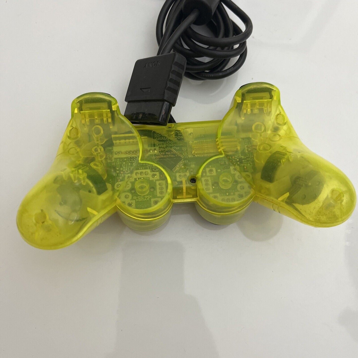 Genuine Official Sony Playstation 2 Dual Shock 2 Transparent Lemon Yellow