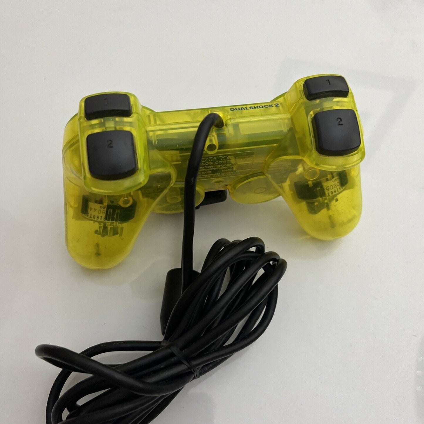 Genuine Official Sony Playstation 2 Dual Shock 2 Transparent Lemon Yellow
