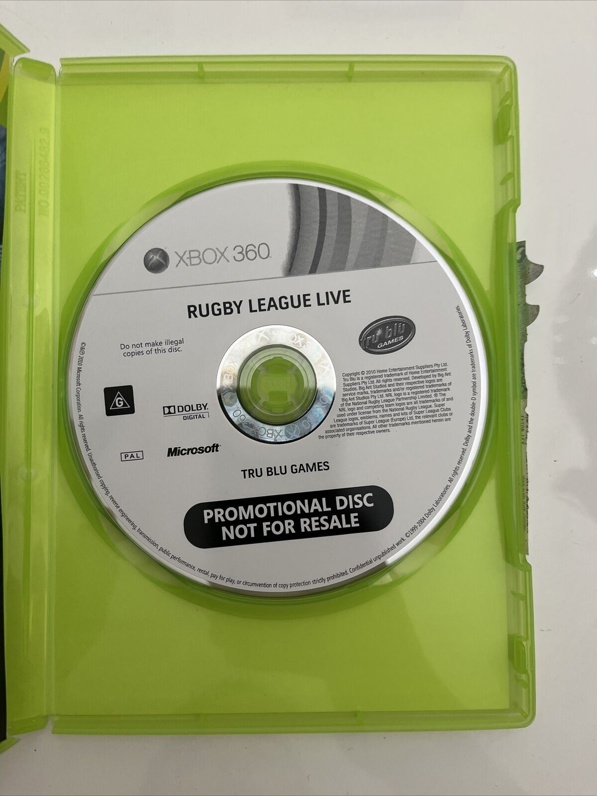 NRL Rugby League Live Promo Release - Microsoft Xbox 360 PAL Complete