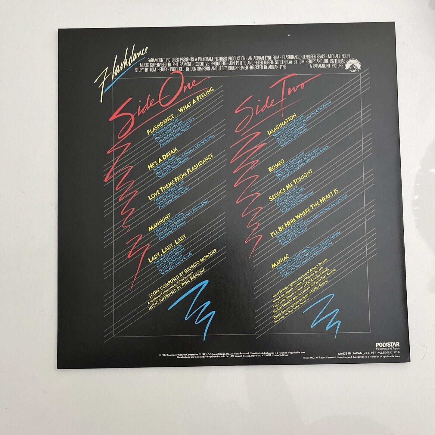 Flashdance (Original Film Soundtrack) LP 1983 Vinyl Record 25S-164