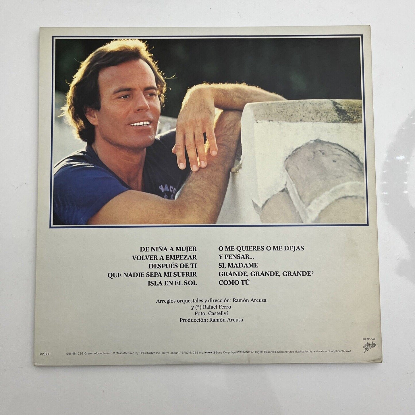 Julio Iglesias – De Niña A Mujer LP 1981 Vinyl Record 28-3P-344