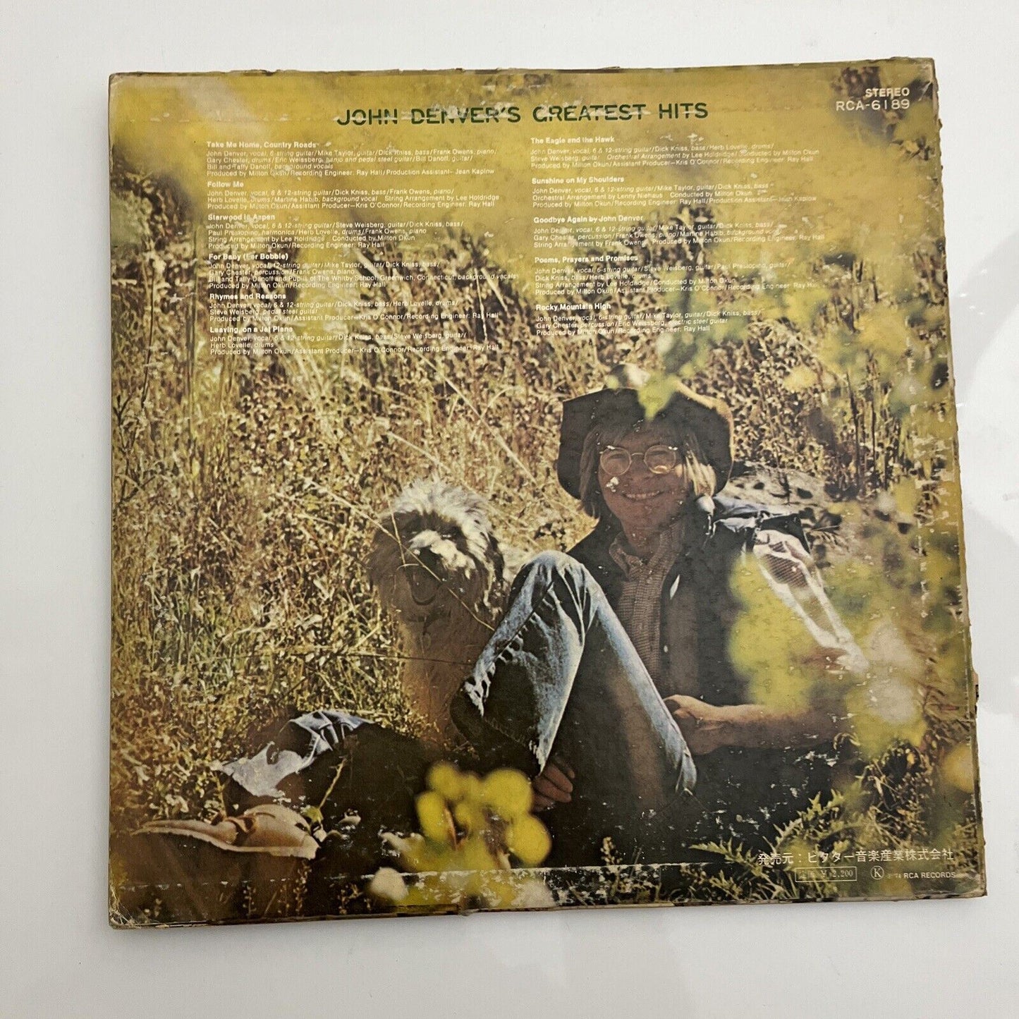 John Denver's Greatest Hits LP 1976 Vinyl Record RCA-6189