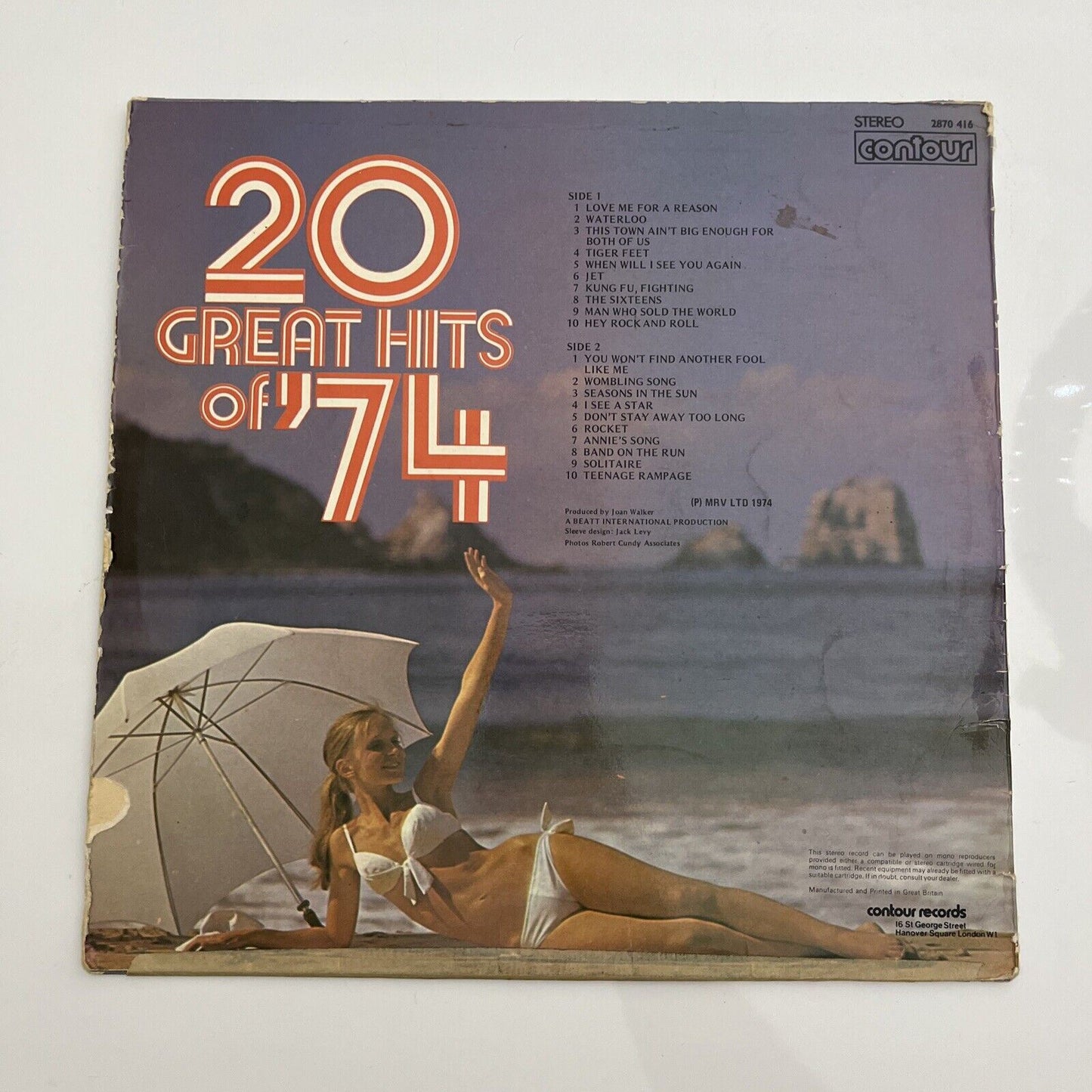 20 Greatest Hits of 74 LP 1974 Vinyl Record 2860 416