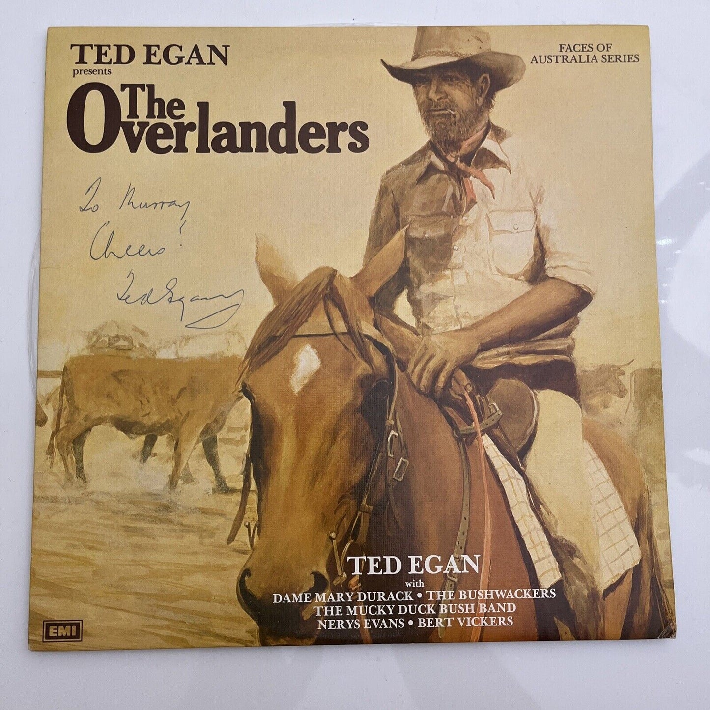 Ted Egan - The Overlanders Vinyl Record LP 1982 TELP-1001 *Signed Copy