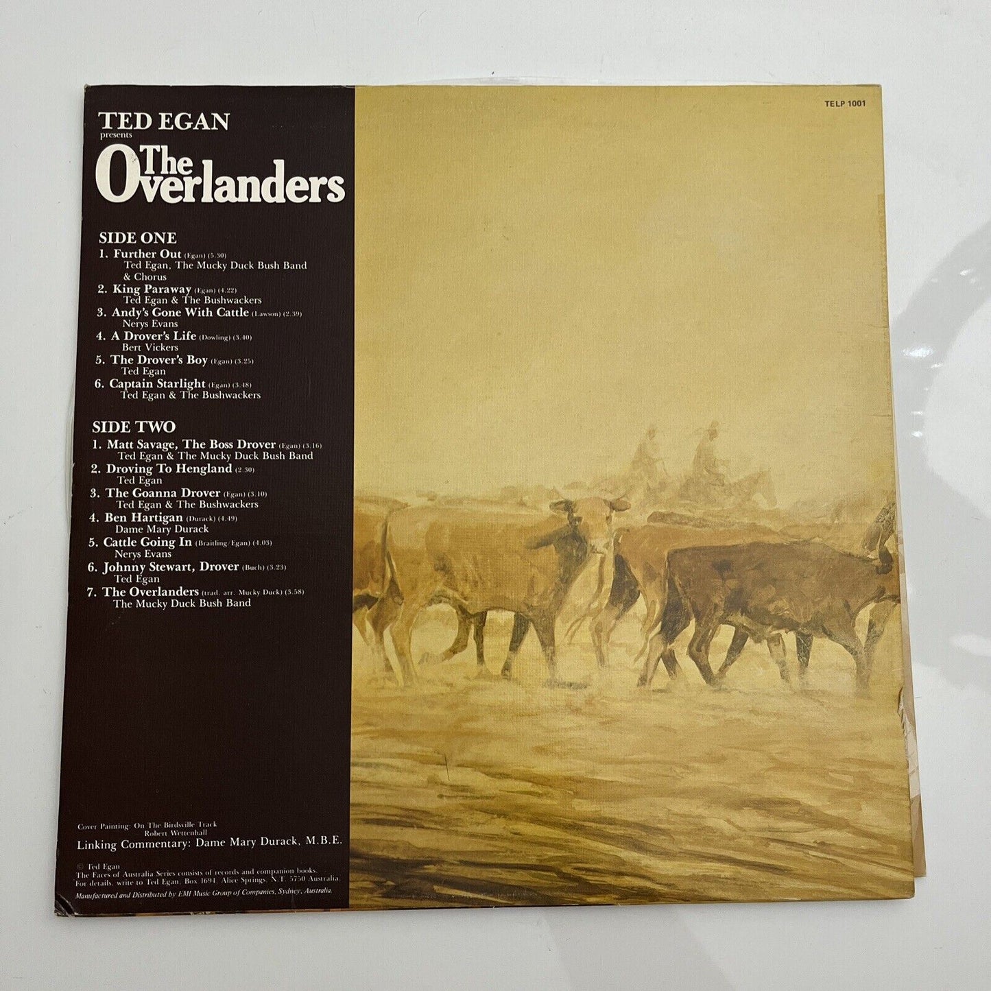 Ted Egan - The Overlanders Vinyl Record LP 1982 TELP-1001 *Signed Copy