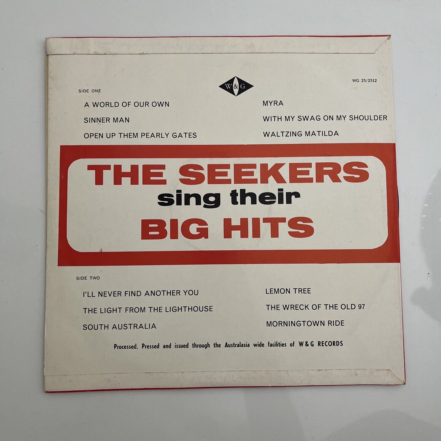 Seekers – The Seekers Sing Their Big Hits LP 1965 Vinyl Record WG 25/2512