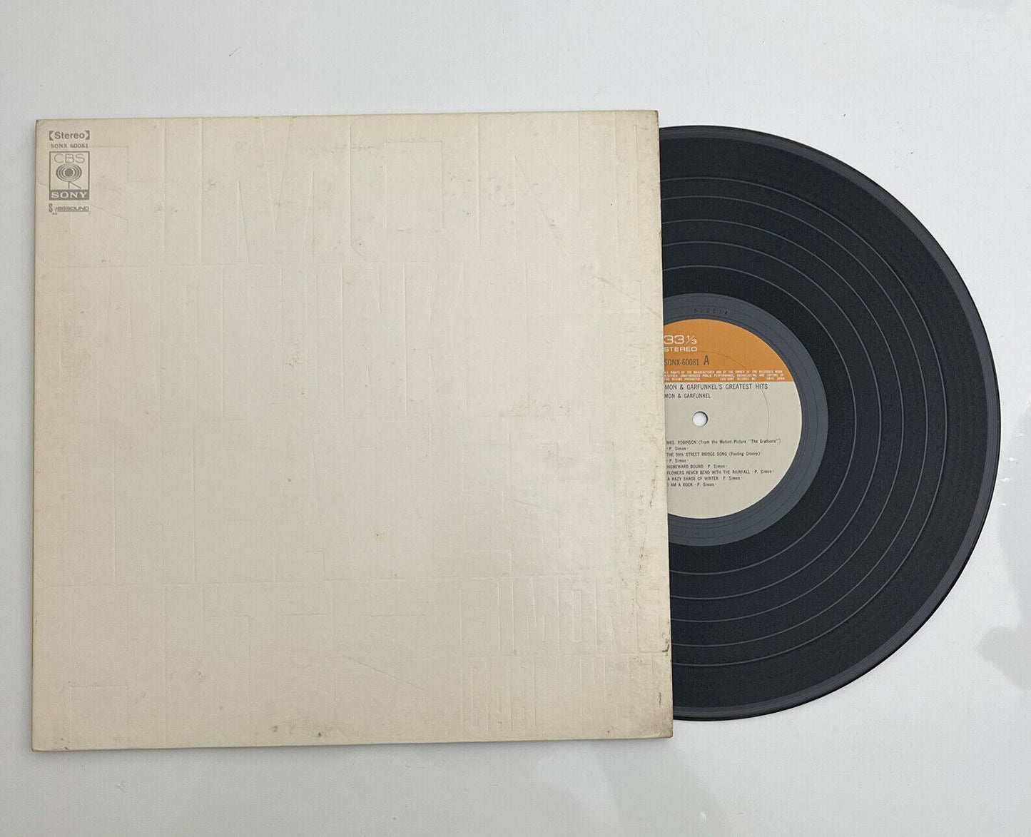 Simon And Garfunkel's Greatest Hits LP 1969 Vinyl Record SONX-60081